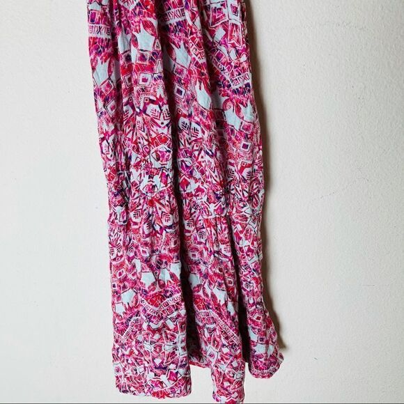 EUC Free People Red Printed Tunic Dress XS - Picture 7 of 7